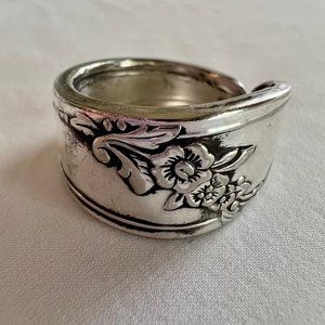 Vintage Silver Plated Spoon End Estate Costume Ring Size 7
